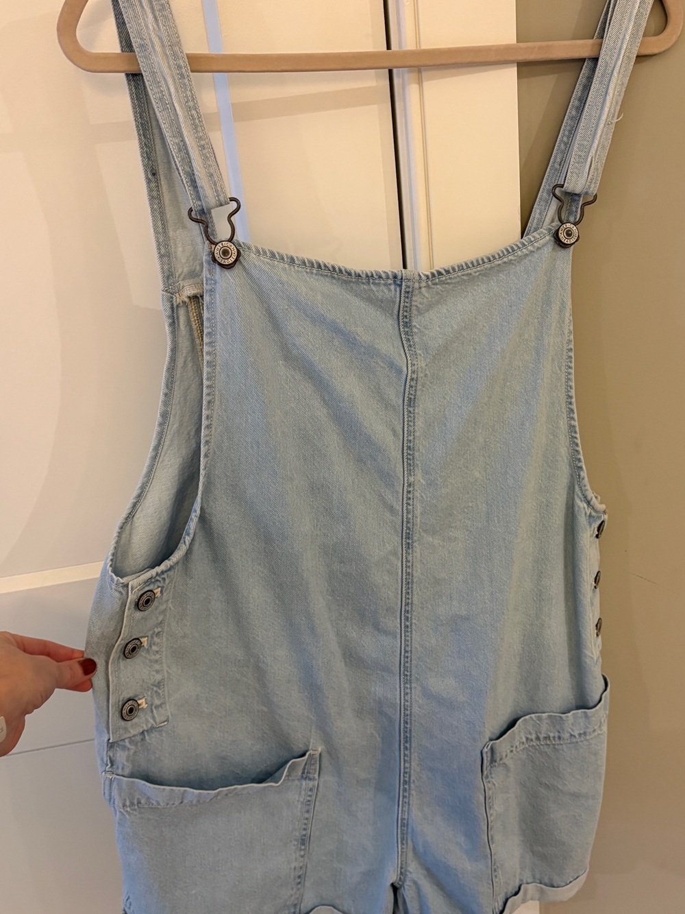 American Eagle Outfitters Light Blue Denim Overalls - Women